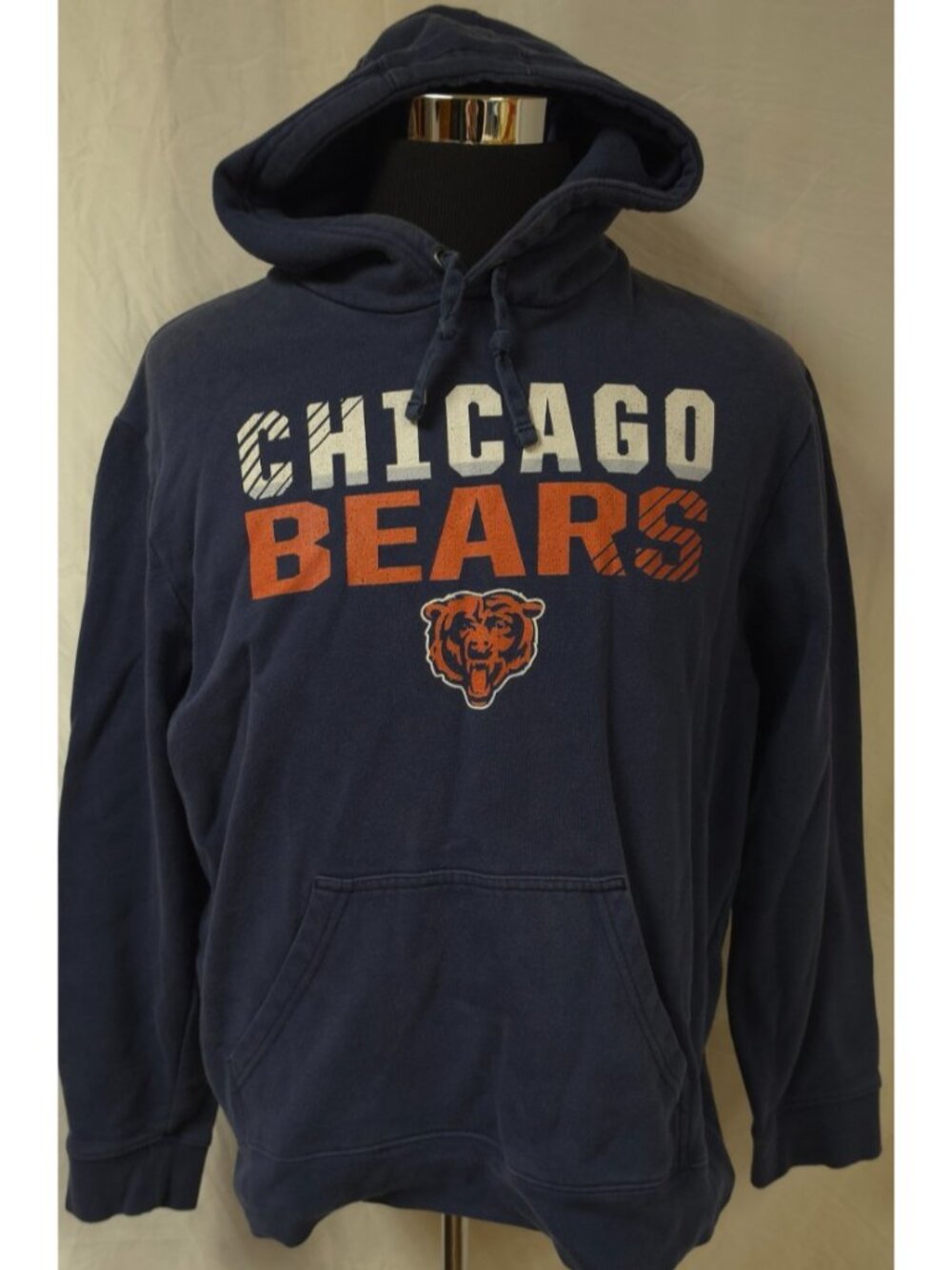 Fanatics NFL Chicago Bears XL Blue Distressed Logo Heavyweight Football Hoodie